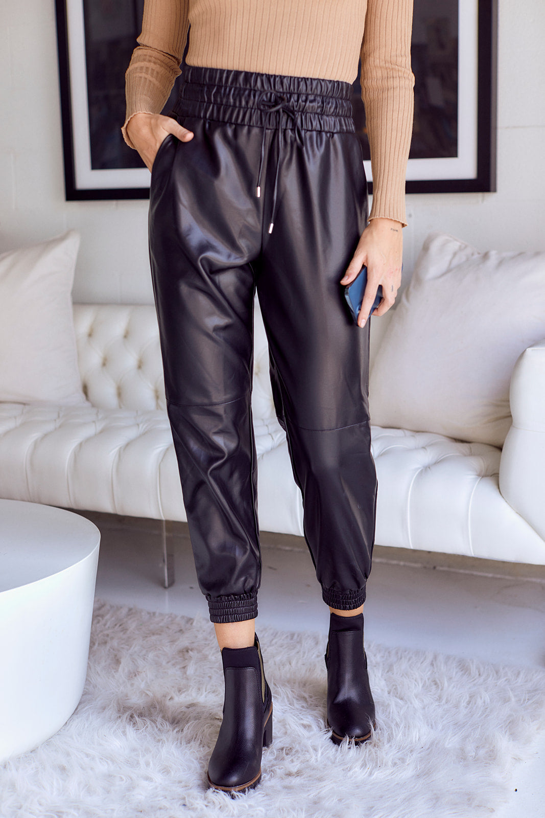 Livi Faux Leather Jogger
