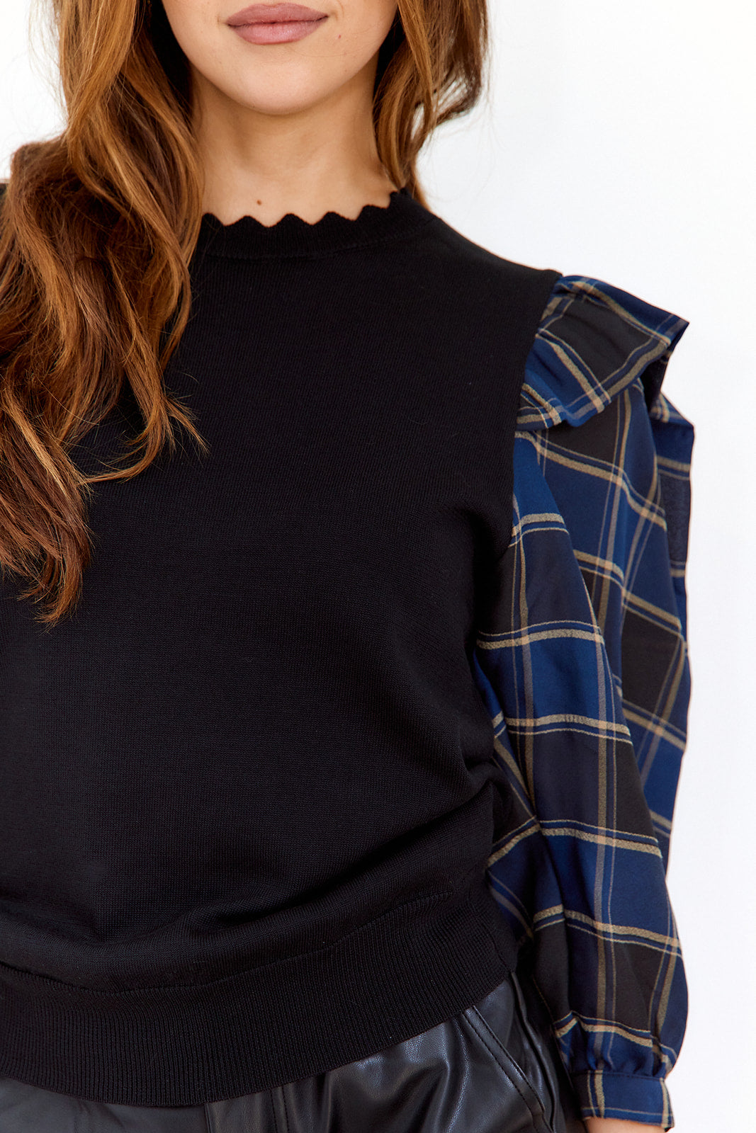 Kinsley Plaid Puff Sleeve Blouse