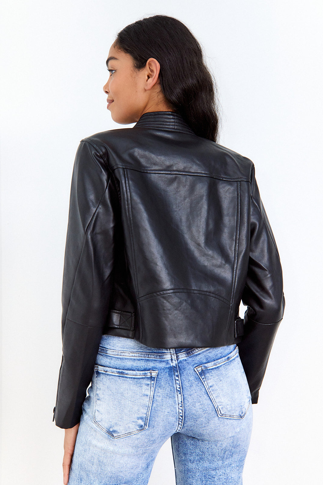 Eye Catching Faux Leather Jacket