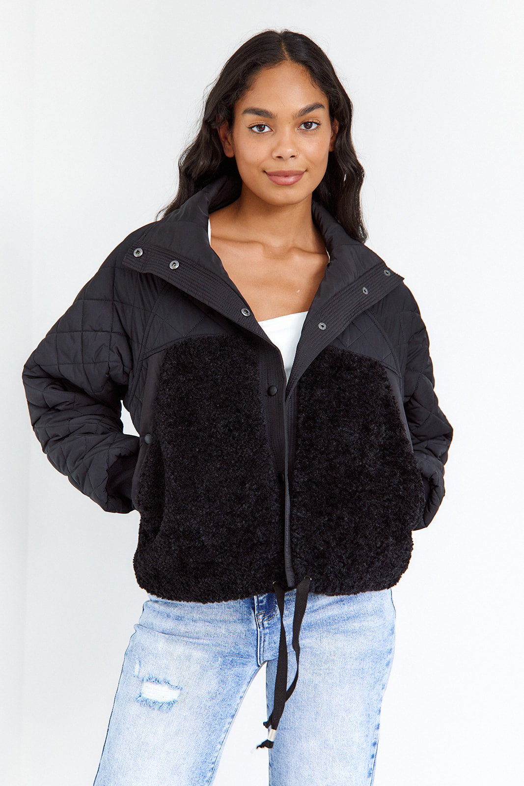 SALE - Second Wind Quilted Sherpa Details Jacket