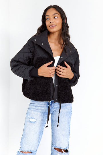 SALE - Second Wind Quilted Sherpa Details Jacket