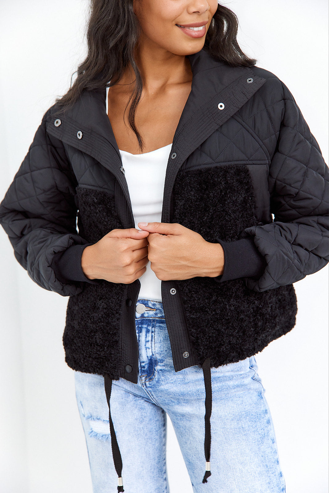 SALE - Second Wind Quilted Sherpa Details Jacket