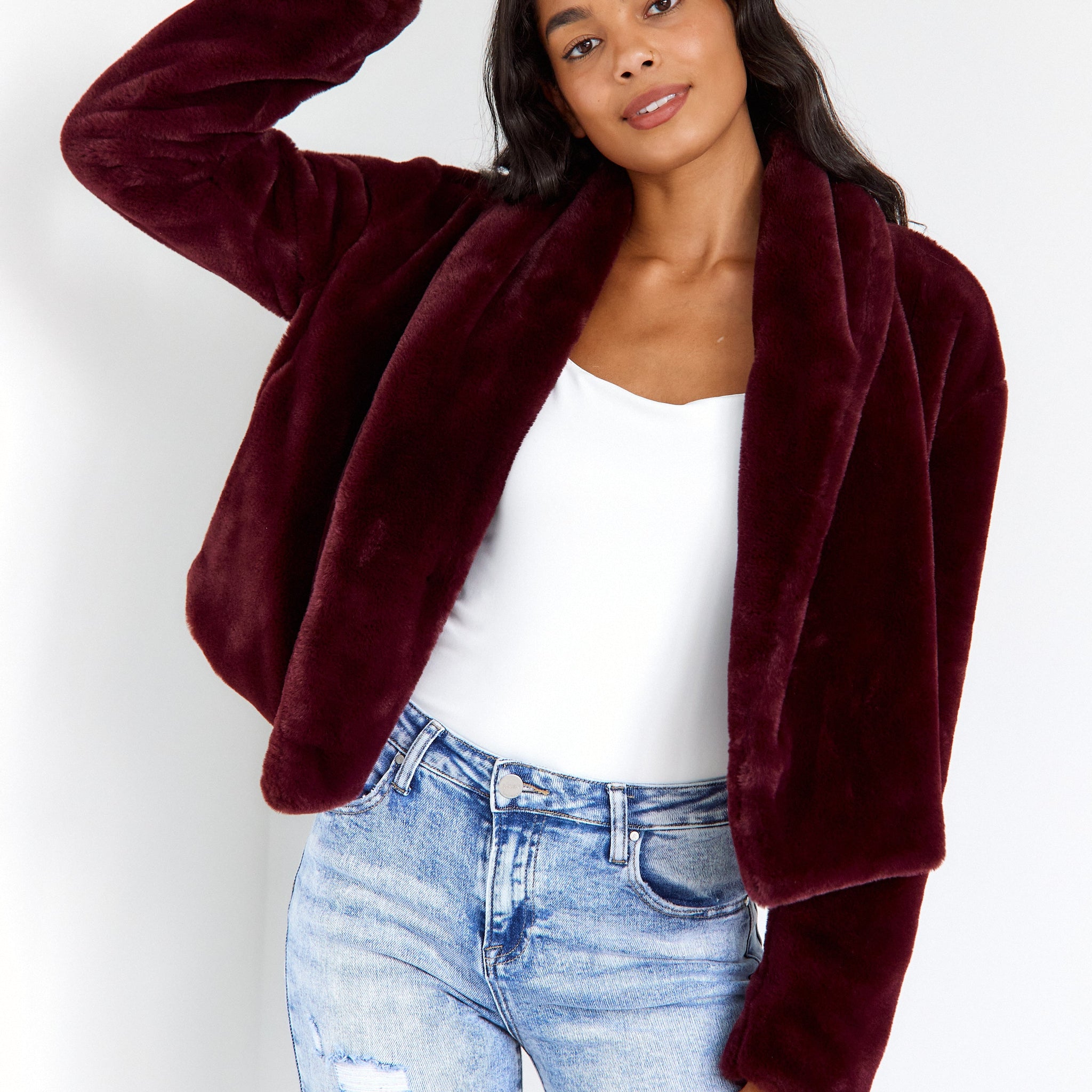 SALE - Crossfire Cropped Faux Fur Jacket