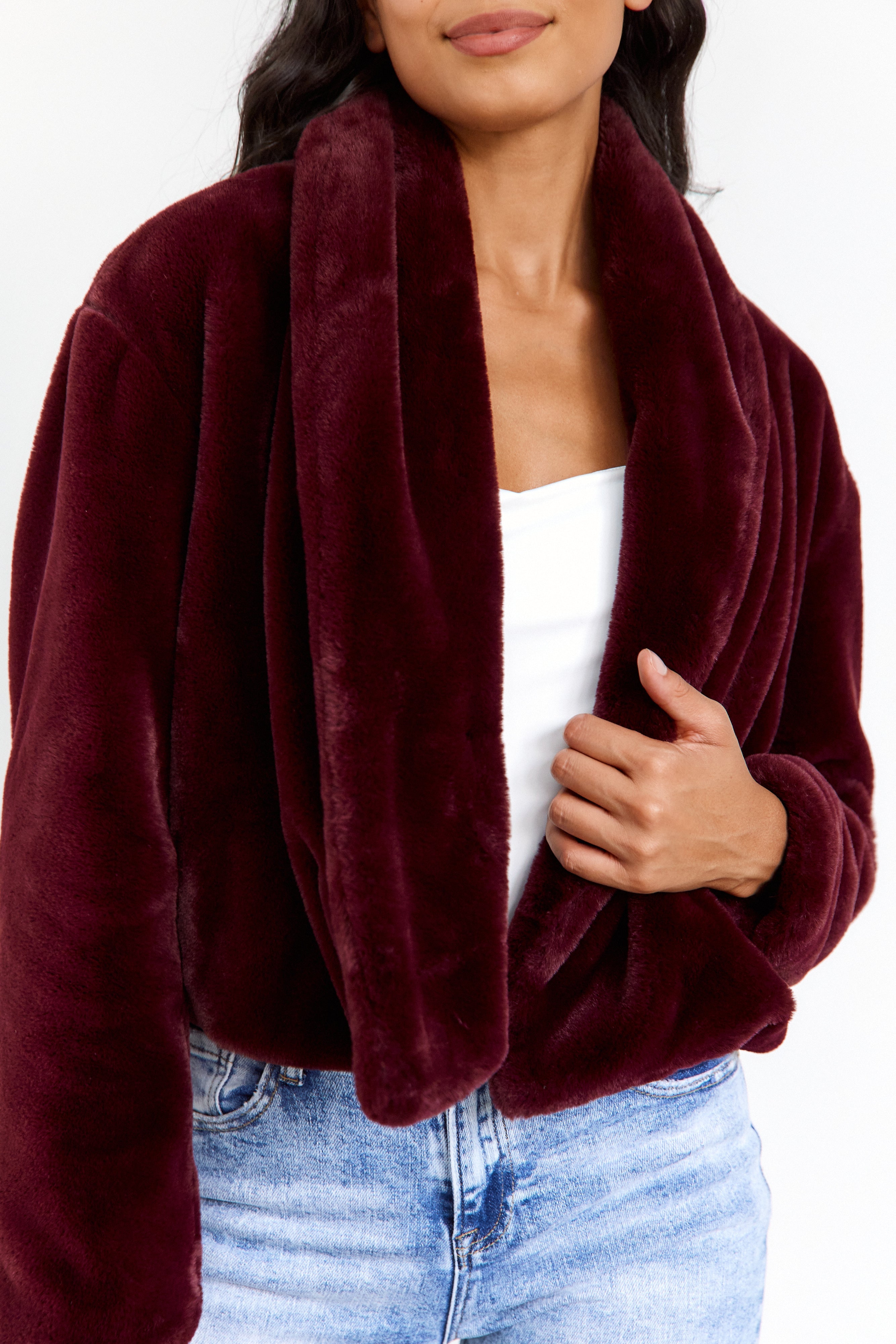 SALE - Crossfire Cropped Faux Fur Jacket