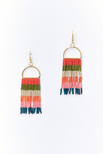 Ink + Alloy Stripe Seed Bead Earring