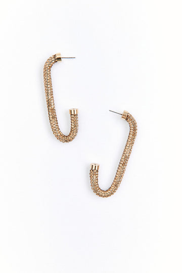 Aubree Crystal Bar Hoop Earrings