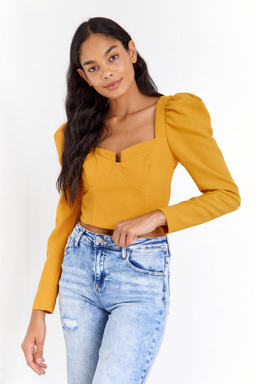 SALE- Rhea Puff Long Sleeve Top