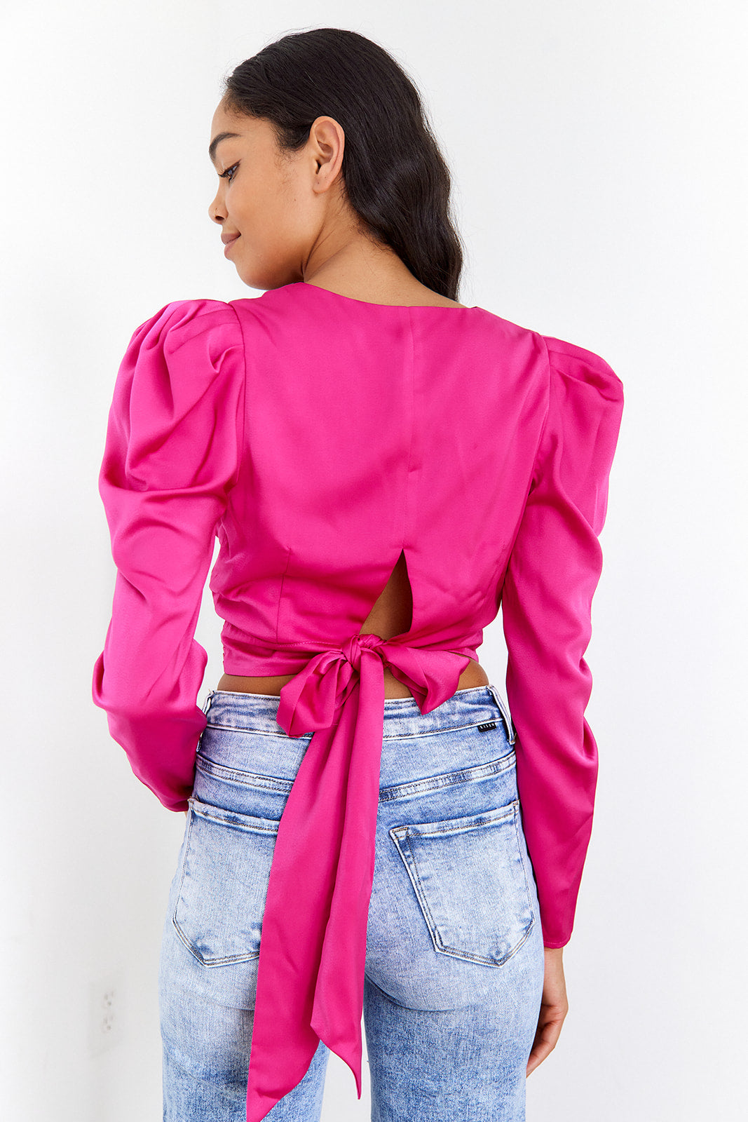 SALE - Mikkel Tie Back Puff Sleeve Top