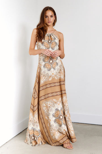 SALE - Irmah Scarf Printed Maxi Dress