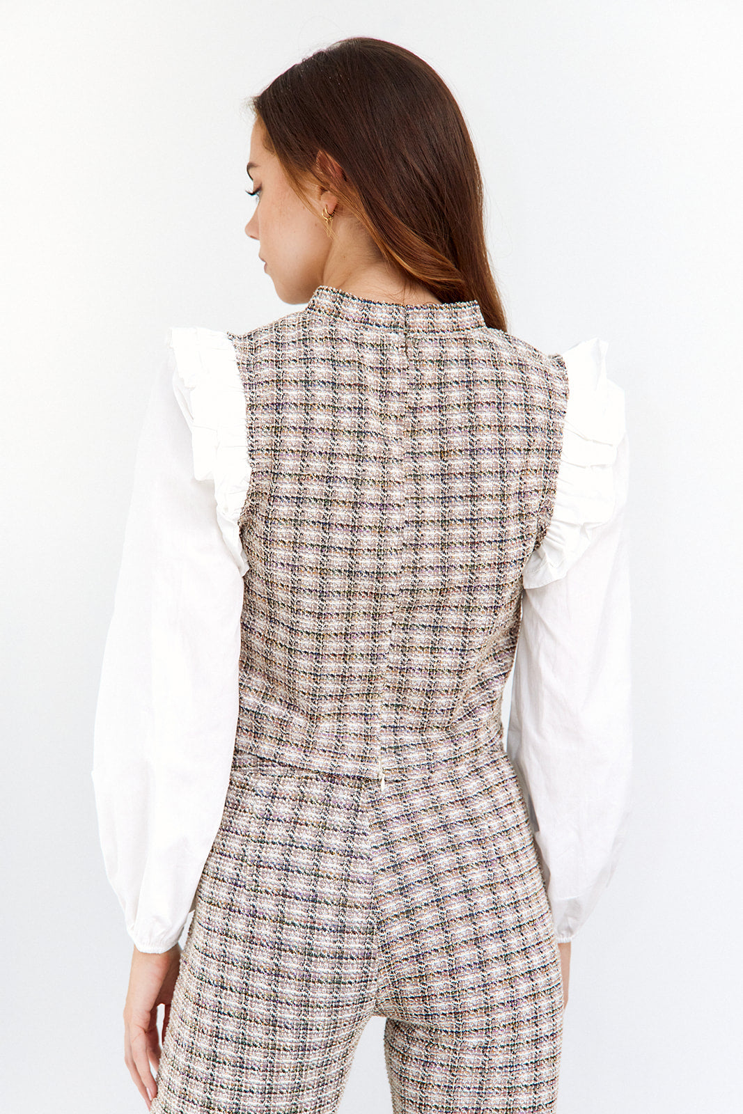 SALE - Alita Tweed Puff Sleeve Blouse