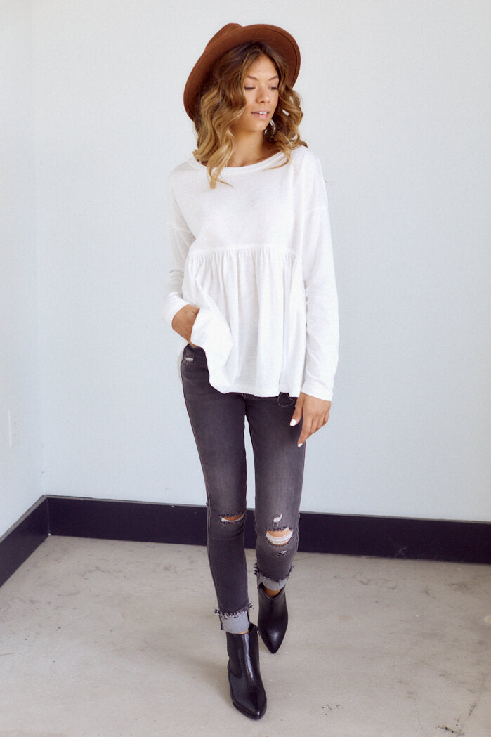 Phoenix Flowy Bottom Long Sleeve Top