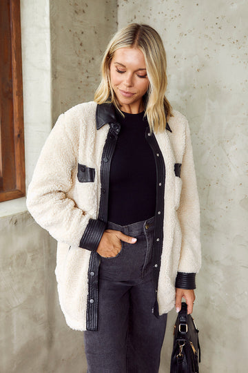 Blank NYC Faux Shearling Detail Jacket