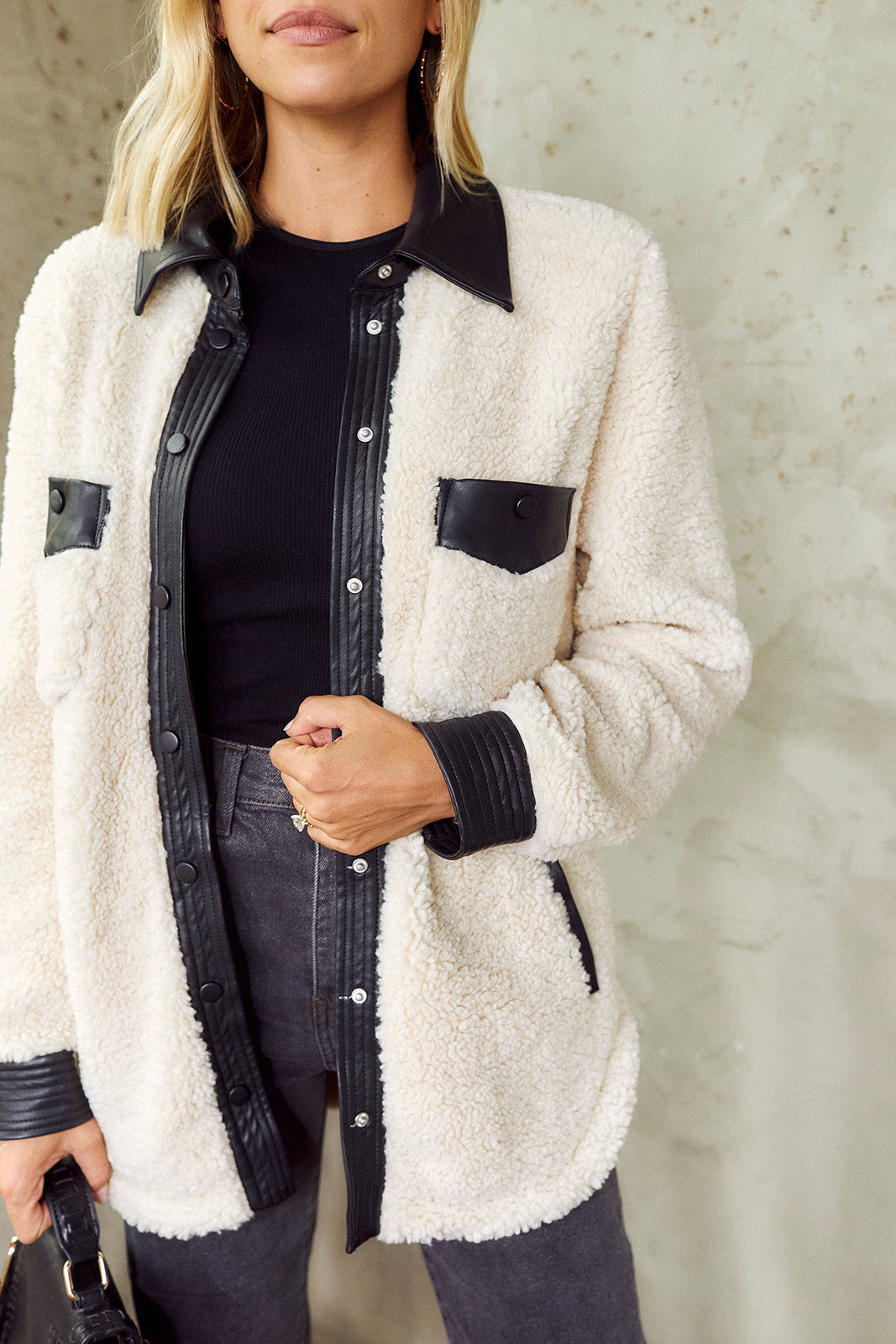 Blank NYC Faux Shearling Detail Jacket