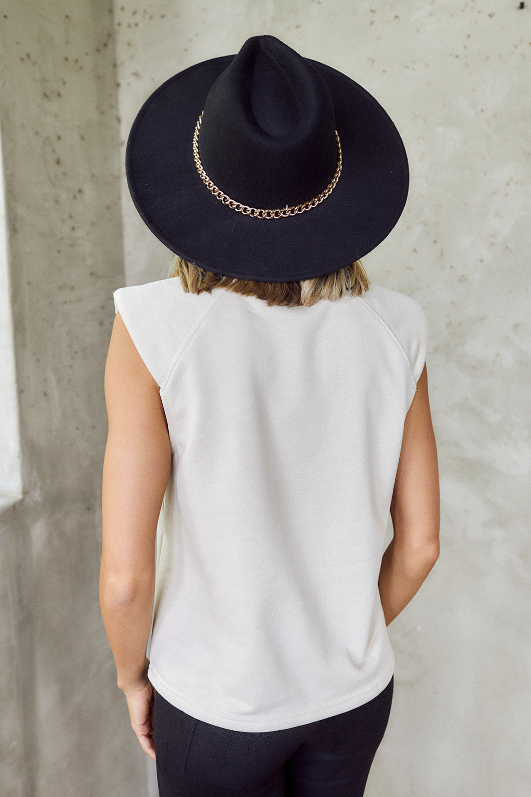 Rasha Shoulder Pad Fringed Detail Top
