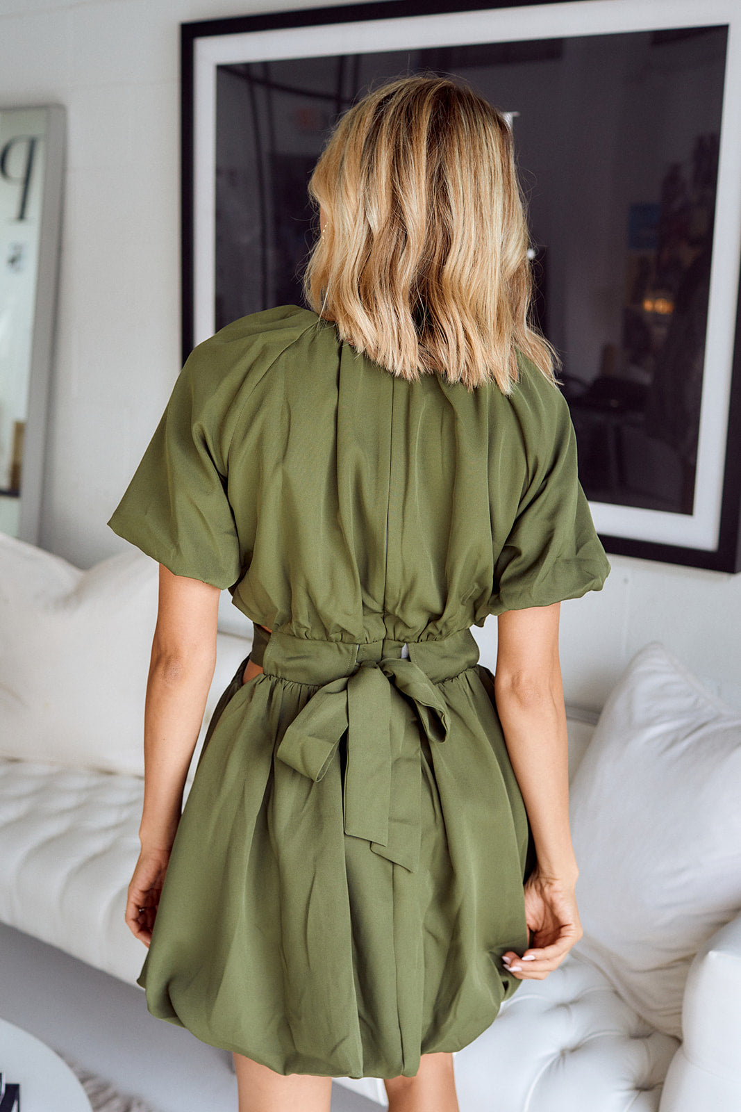 Marita Cut Out Detail Puff Sleeve Dress