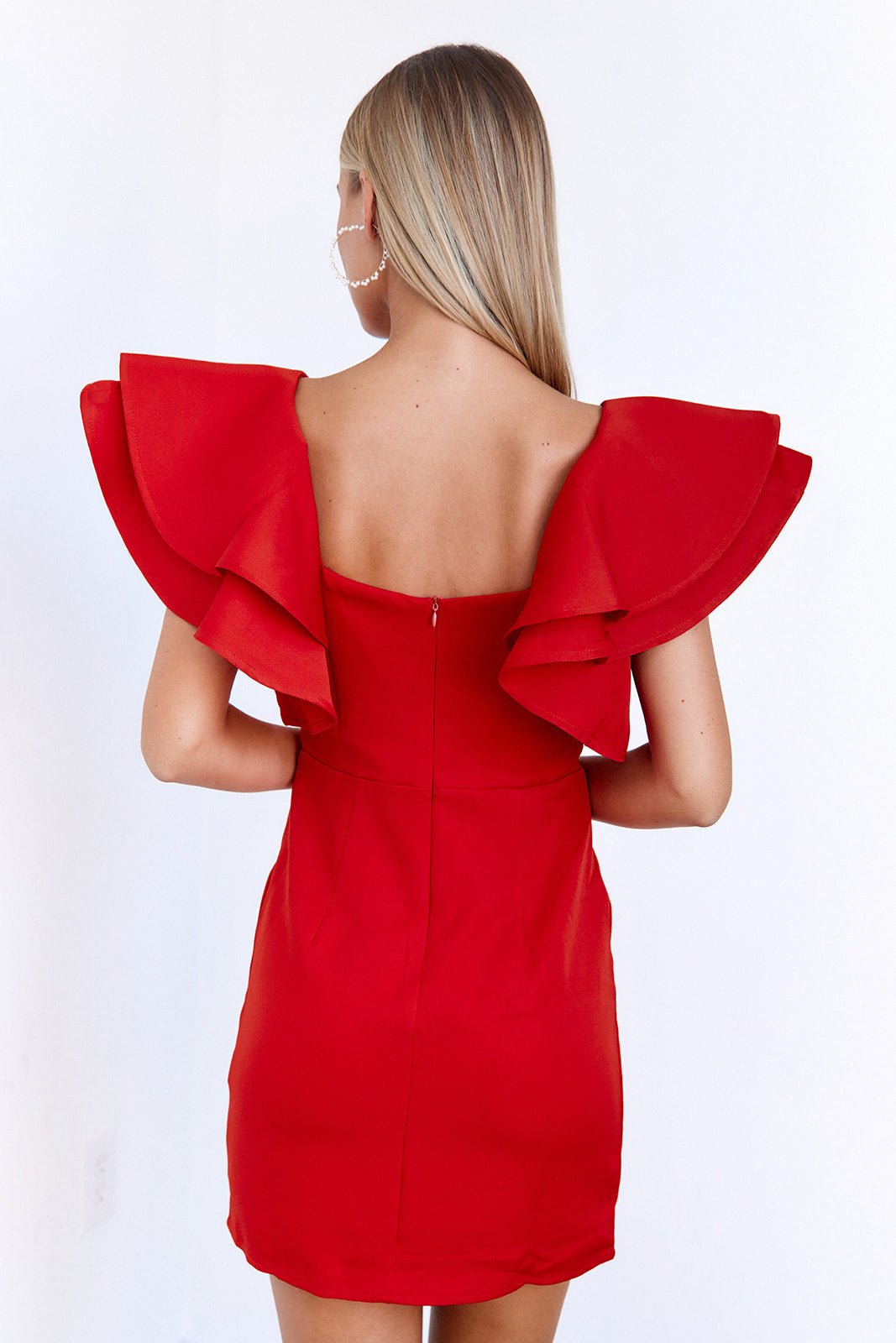 SALE - Harlow Square Neck Ruffle Dress