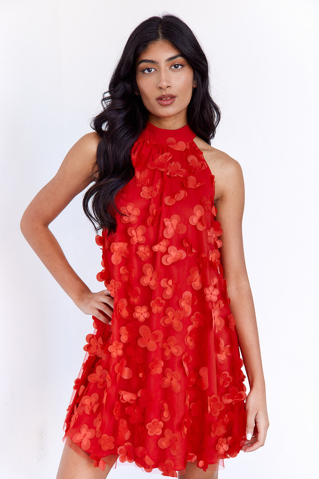 Marcella Textured Floral Mini Dress