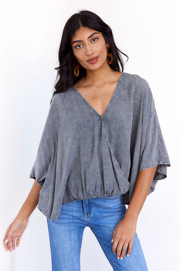 SALE- Rosemary Oversized Overlap Top