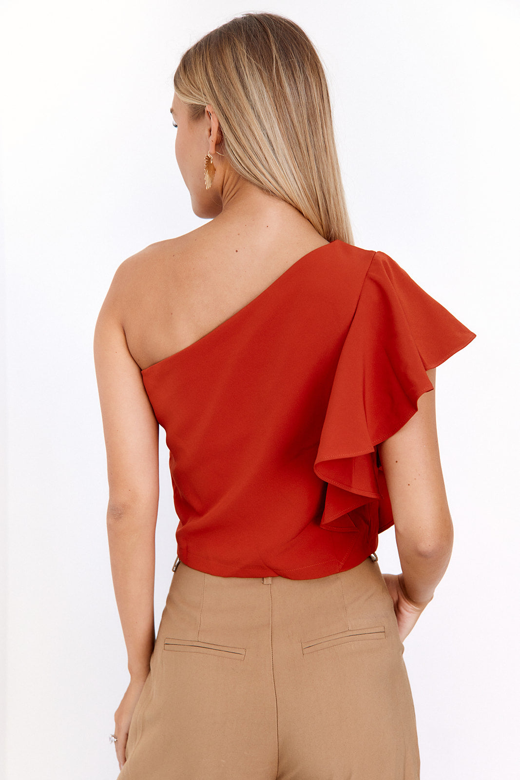 SALE- Savannah Pleated One Shoulder Top