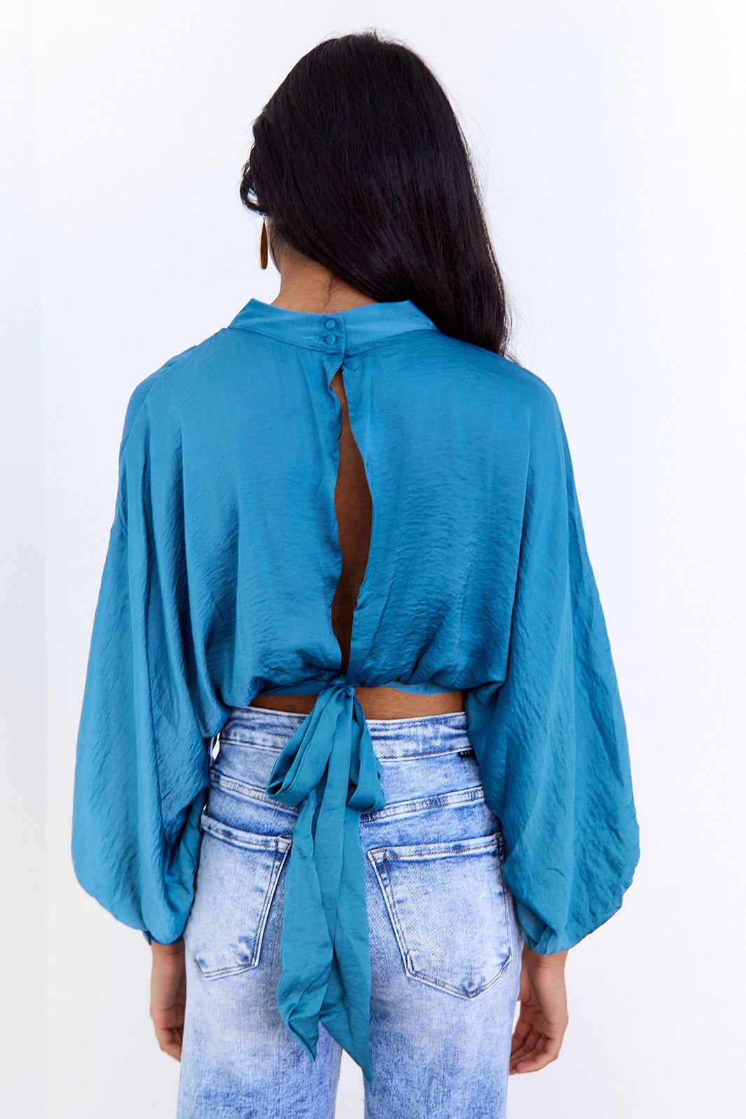 Gwen High Neck Balloon Sleeve Top