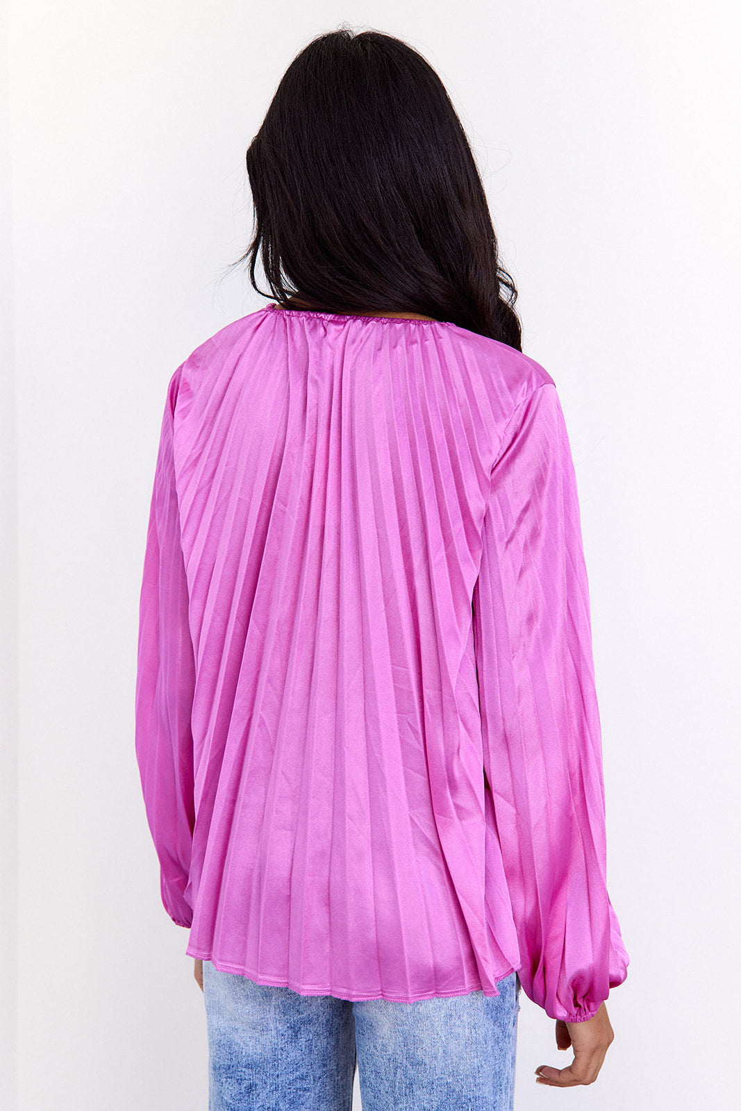 SALE- Addy Pleated Round Collar Blouse