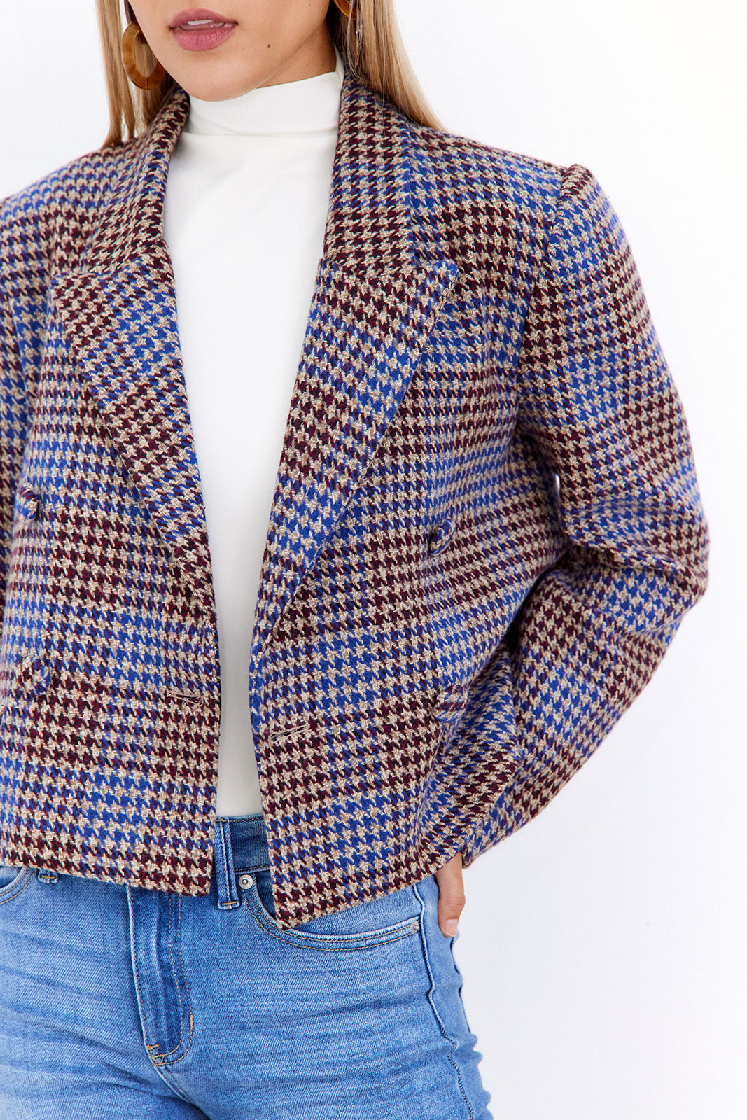 SALE - Amalie Herringbone Cropped Blazer