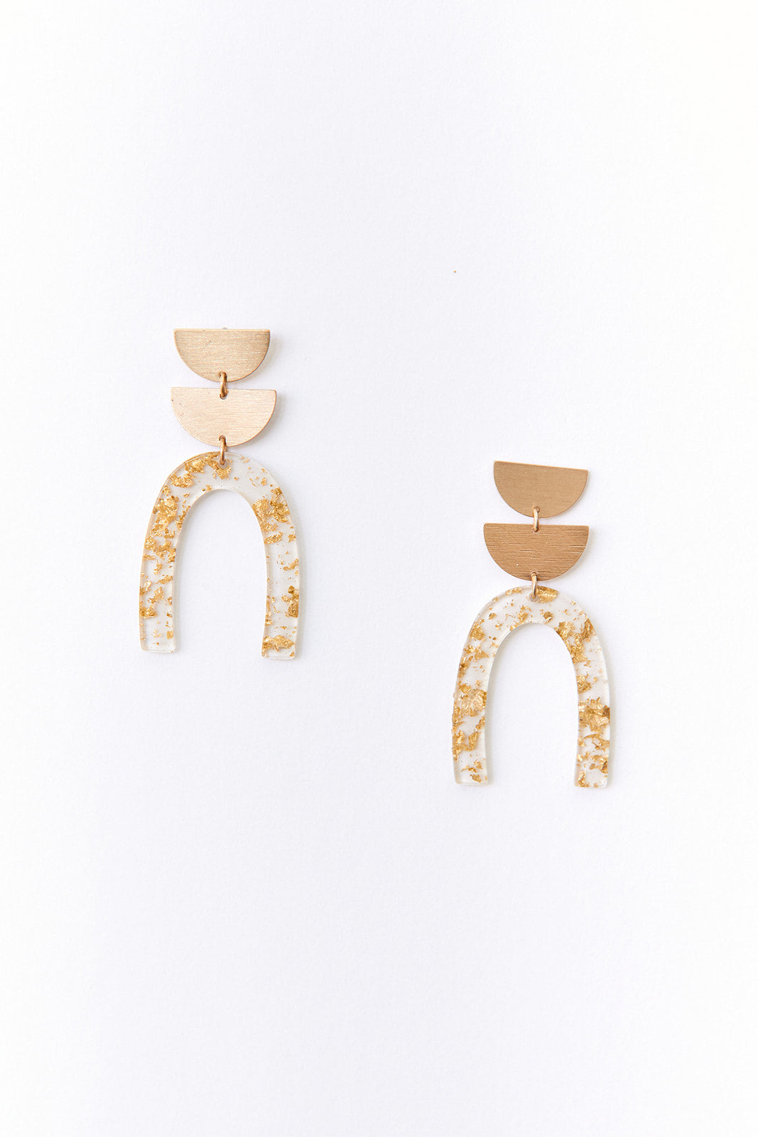 Val Gold Flake Arch Earrings
