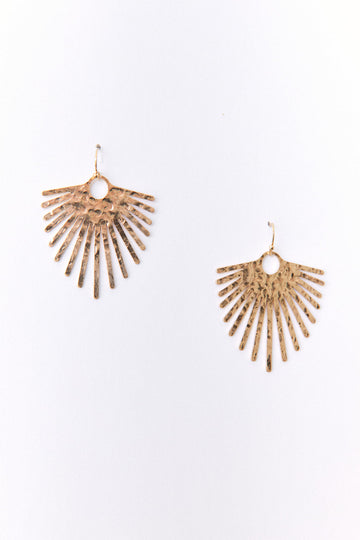 Gianna Fanned Bar Hammered Earrings