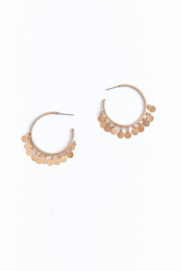 SALE - Olivia Textured Disk Dangle Earrings