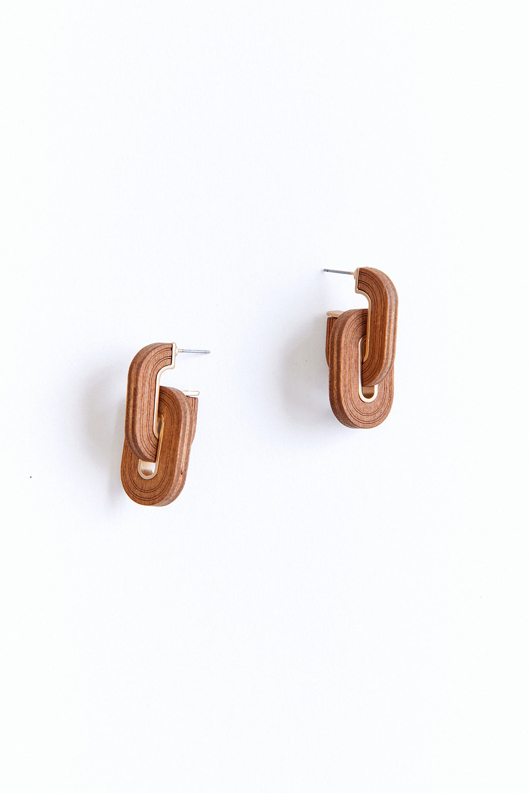 Janet Thick Wood Link Hoops