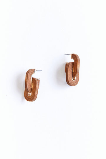 Janet Thick Wood Link Hoops