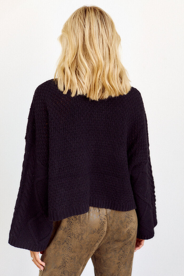 Galvez Cableknit Turtleneck Sweater