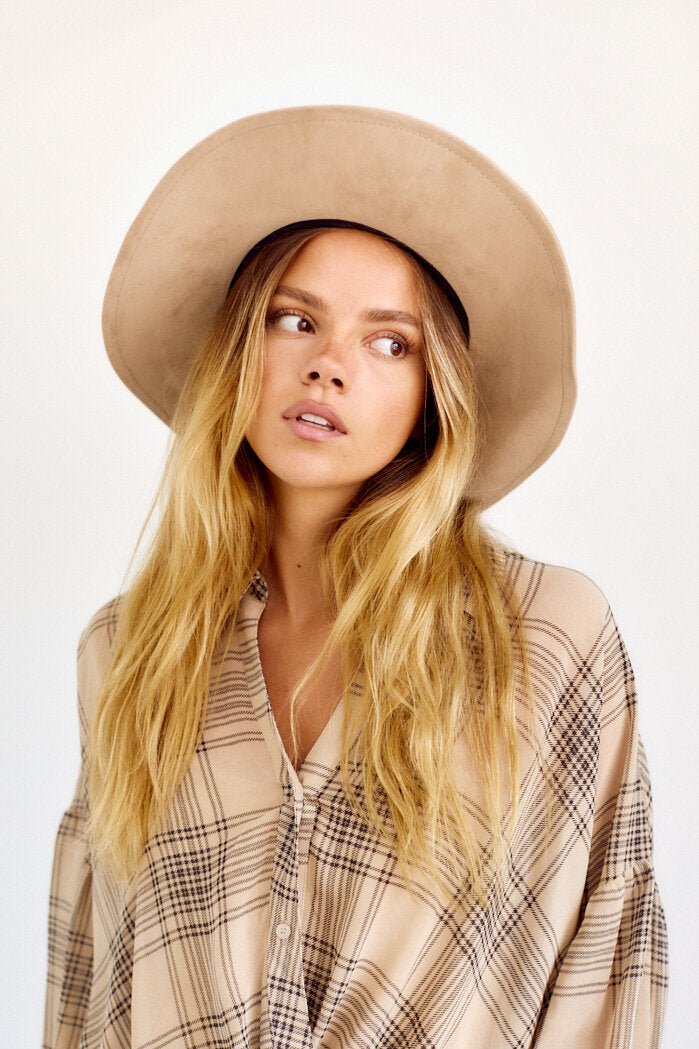 Morena Braided Faux Suede Hat