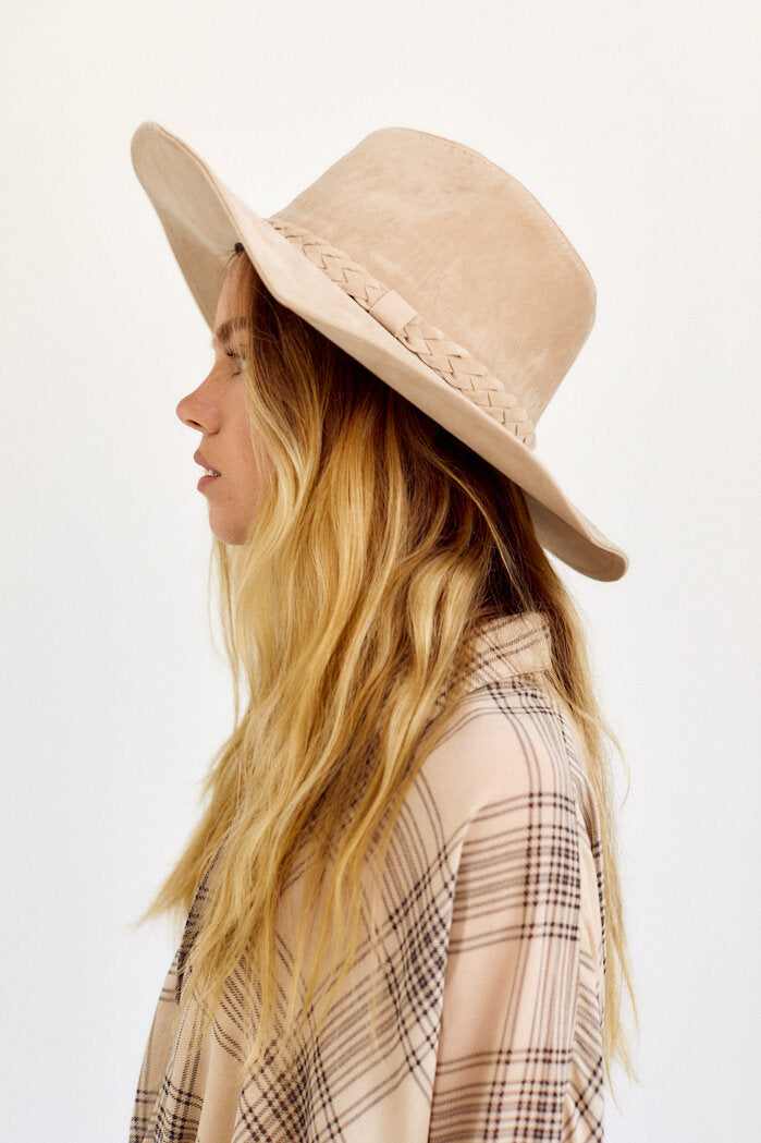 Morena Braided Faux Suede Hat