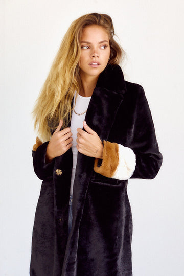 Bentley Stripe Faux Fur Jacket