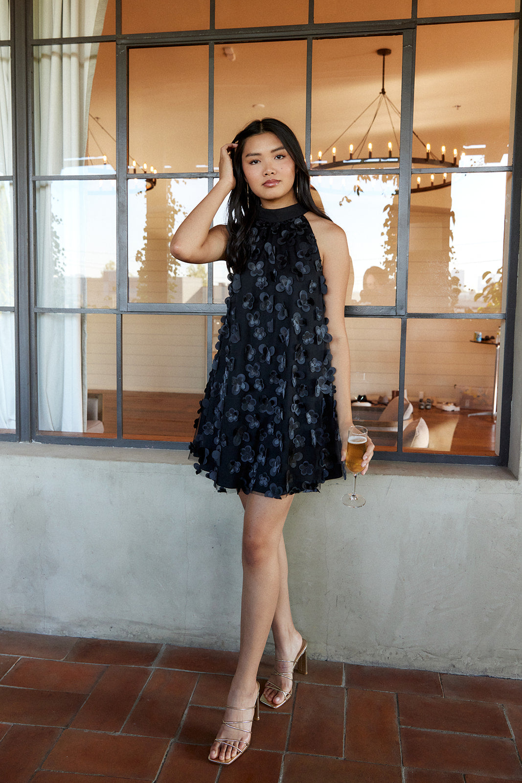 Marcella Textured Floral Mini Dress