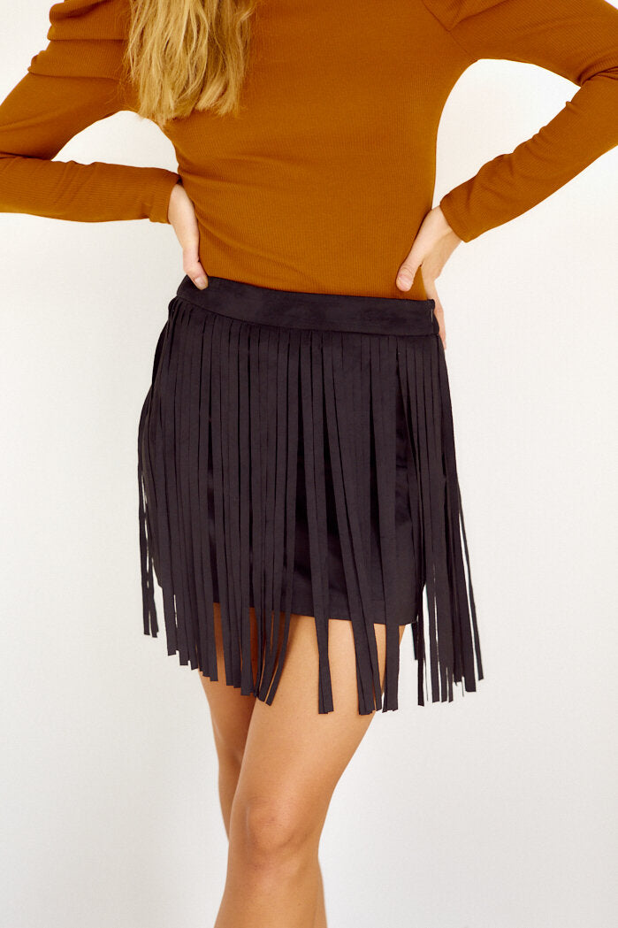 Bexar Fringe Detail Mini Skirt