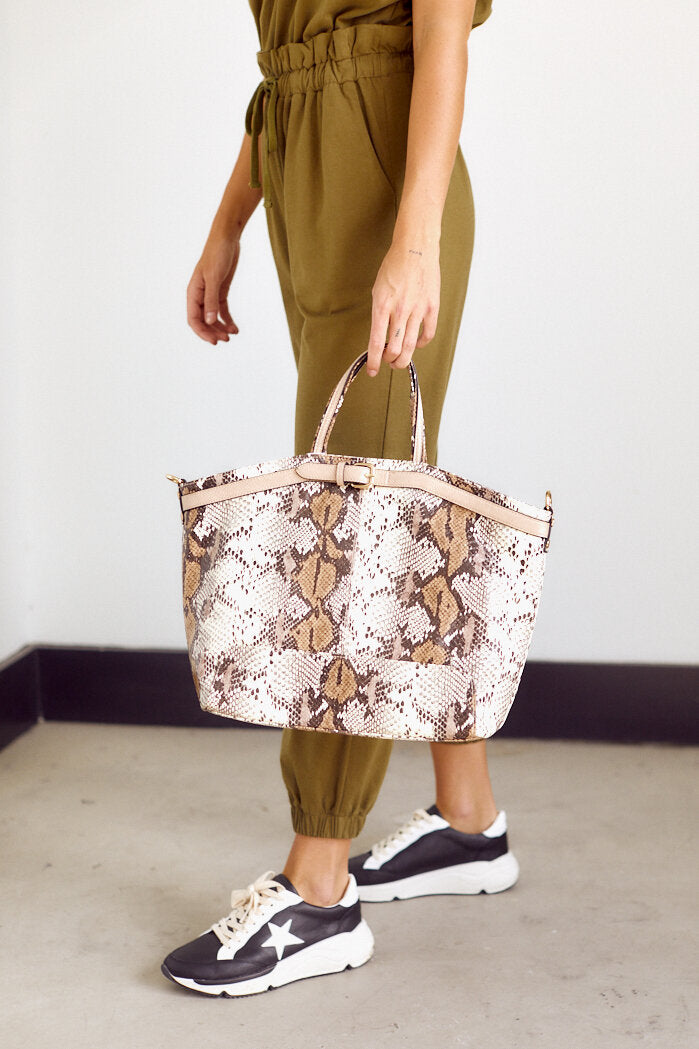 Simone Snake Print Tote Bag