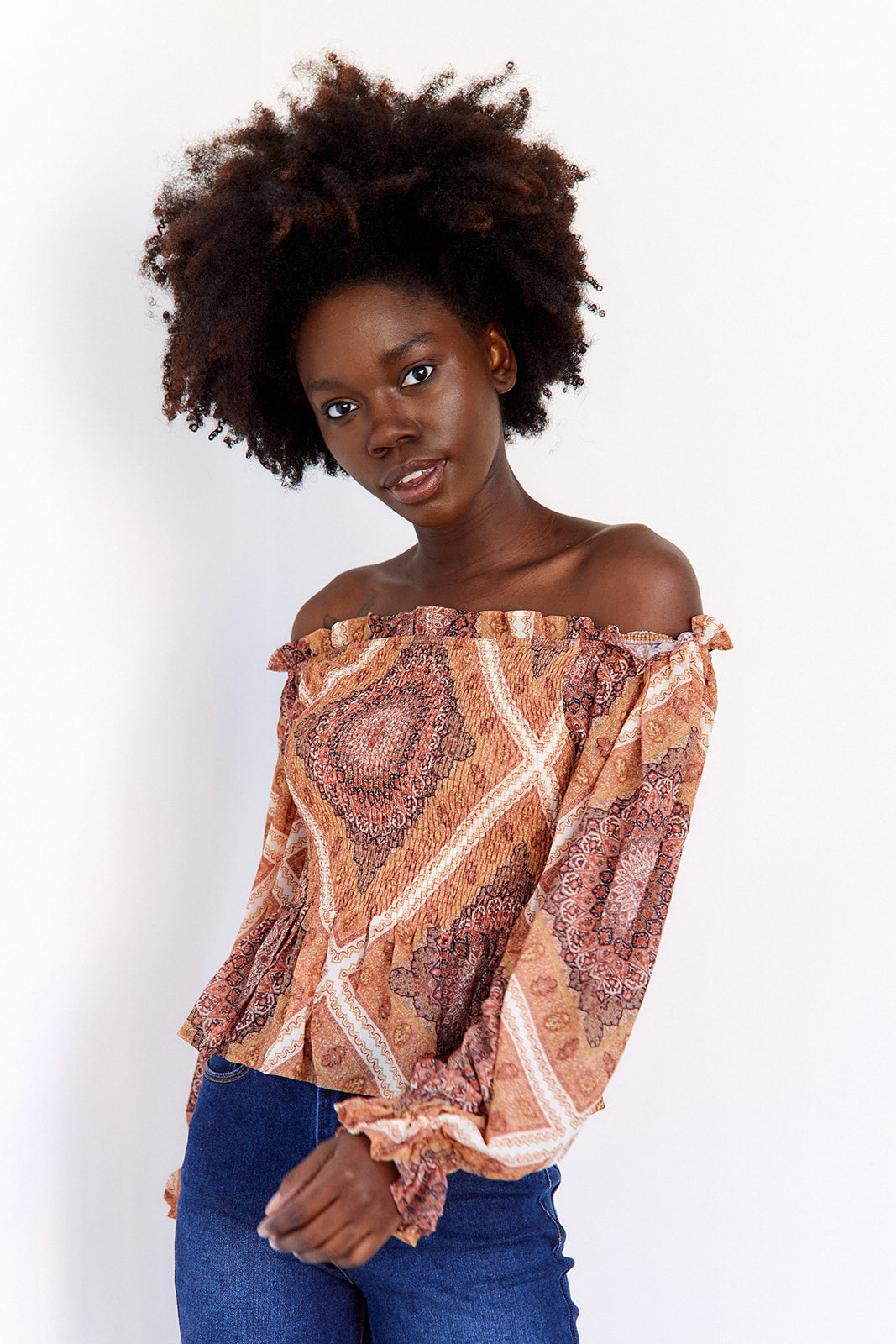 SALE - Orianna Off The Shoulder Smocked Top