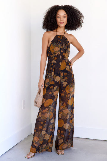 SALE - Britt Sleeveless Floral Printed Jumpsuit