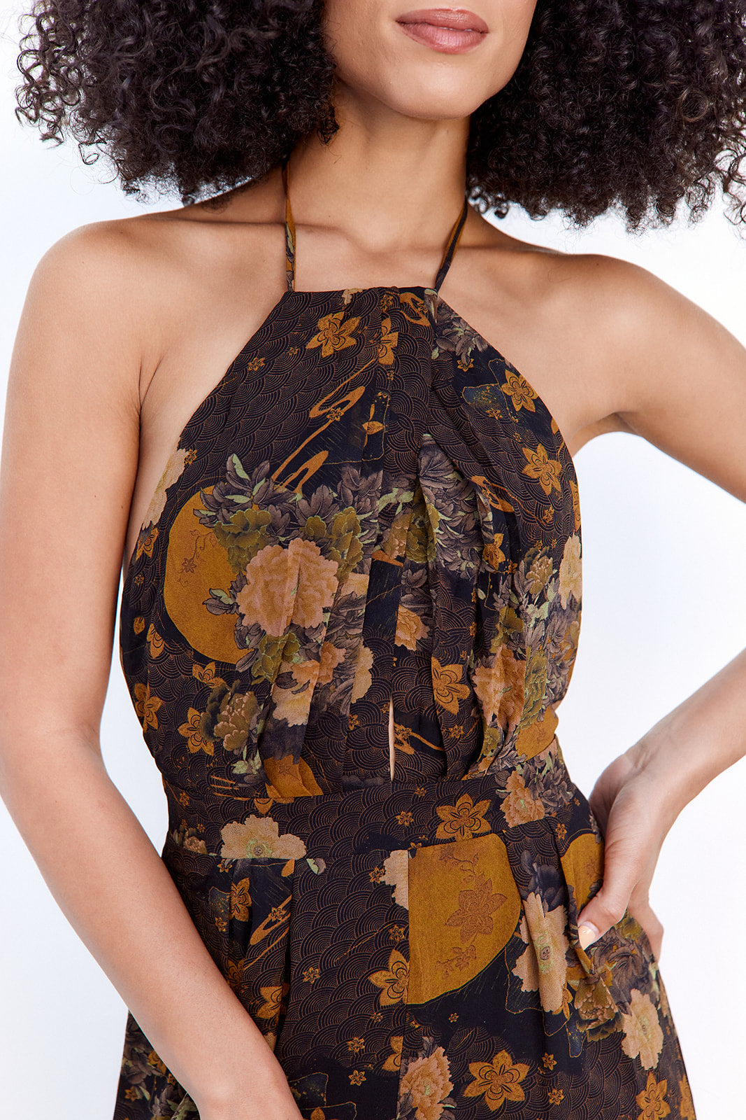 SALE - Britt Sleeveless Floral Printed Jumpsuit