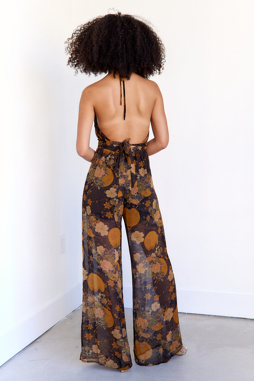 SALE - Britt Sleeveless Floral Printed Jumpsuit