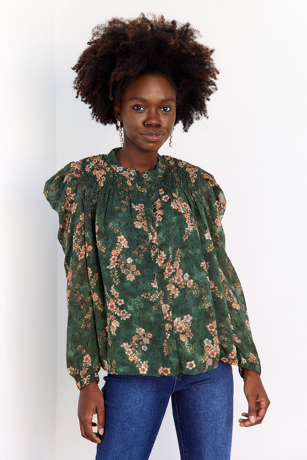 SALE - Lisette Floral Button Down Blouse