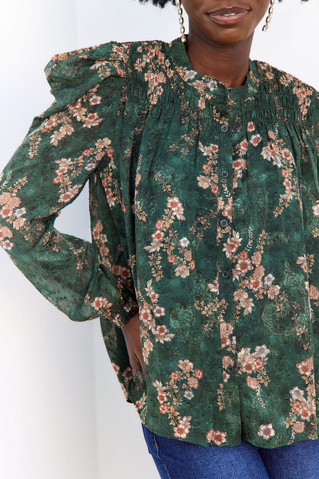 SALE - Lisette Floral Button Down Blouse