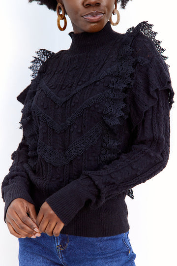 SALE - Leo Lace Detail Sweater
