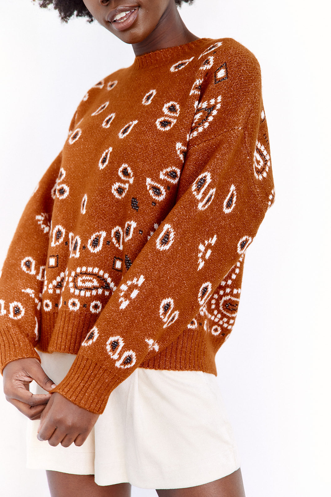 SALE - Demetria Bandana Printed Sweater