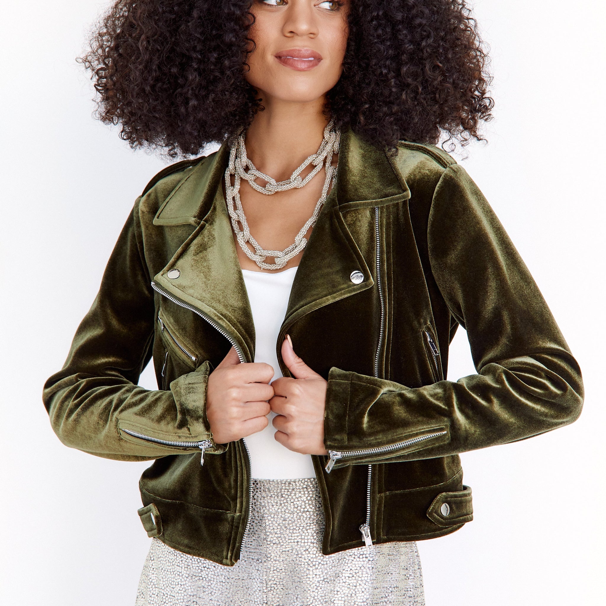 Miley Velvet Moto Jacket