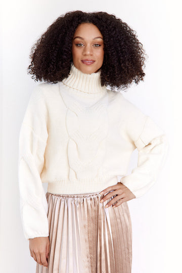 SALE - Keley Cable Knit Turtleneck Sweater