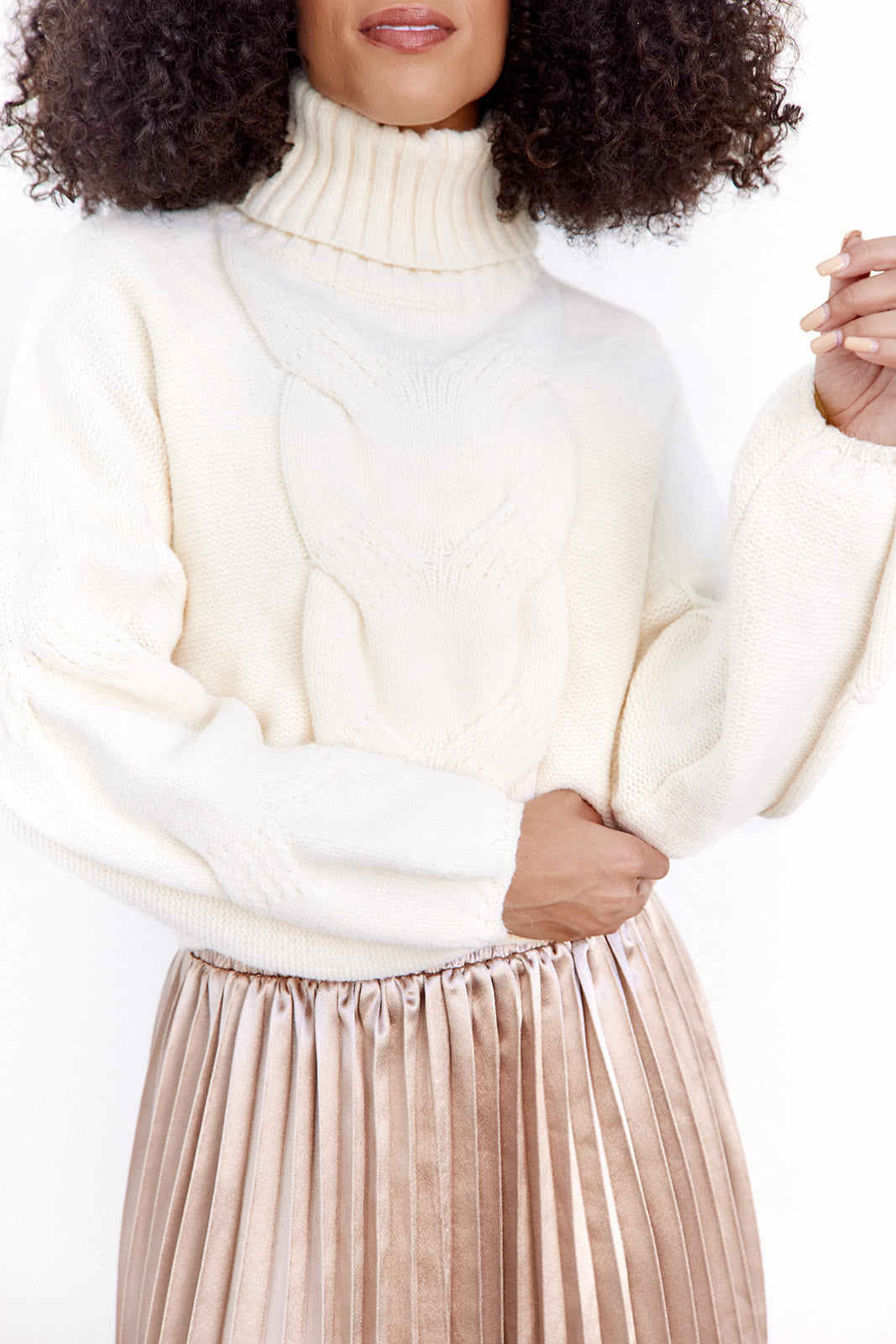 SALE - Keley Cable Knit Turtleneck Sweater