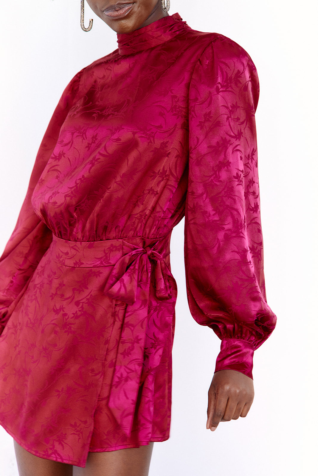 SALE - Chelie High Neck Satin Romper